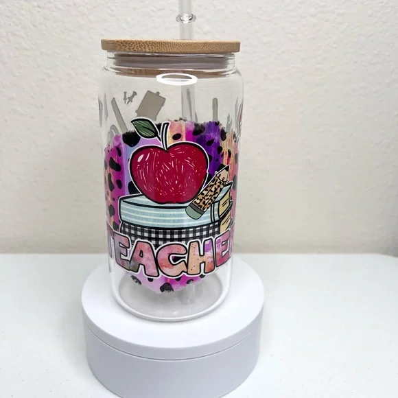 Teacher Handmade Libbey Glass Cup - Picture 4 of 5